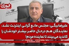 علیرضا‌بیگی: مجلس مانع گرانی اینترنت نشد، نمایندگان هم در‌حال حاضر بیشتر خودشان را کاندید می‌بینند تا نماینده مردم!